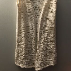 White knit boho vest